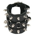 thumbnail image 4 of Tebru Punk Bracelet Goth Black Leather Wristband Metal Studded Spike Rivets Cuff Bangle For Men And Women Punk Style Decoration, 4 of 8