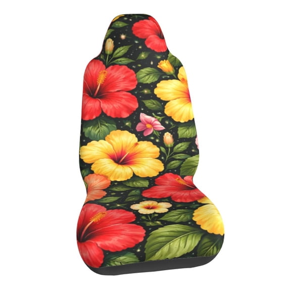 Tropical Hibiscus Floral Car Seat Covers Stretch Car Seat Protectors Universal Fit