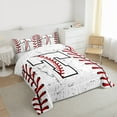 thumbnail image 3 of Manfei Monogrammed T Theme Queen Comforter Set,Baseball Gamer Bedding Sets,Ball Sport Game Bedding Comforter Set For Boy Teens,Ultra Soft Bedroom Decor Reversible,3pcs, 3 of 8