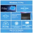 thumbnail image 5 of ASUS Vivobook F1605 16" FHD+ Pro Laptop, Intel Core i7-1355U, 24GB RAM, 2TB SSD, Black, 5 of 6