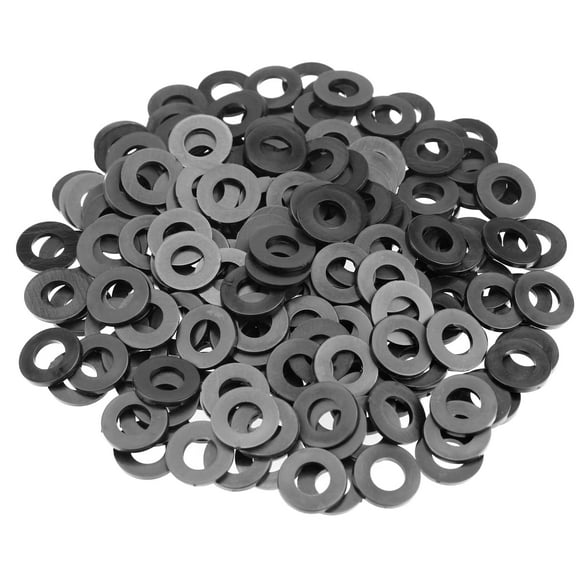 HELIFOUNER 200 Pieces M6 Black Nylon Flat Washers Plastic Washers Inner Diameter 6mm Outer Diameter 12mm Thickness 15mm