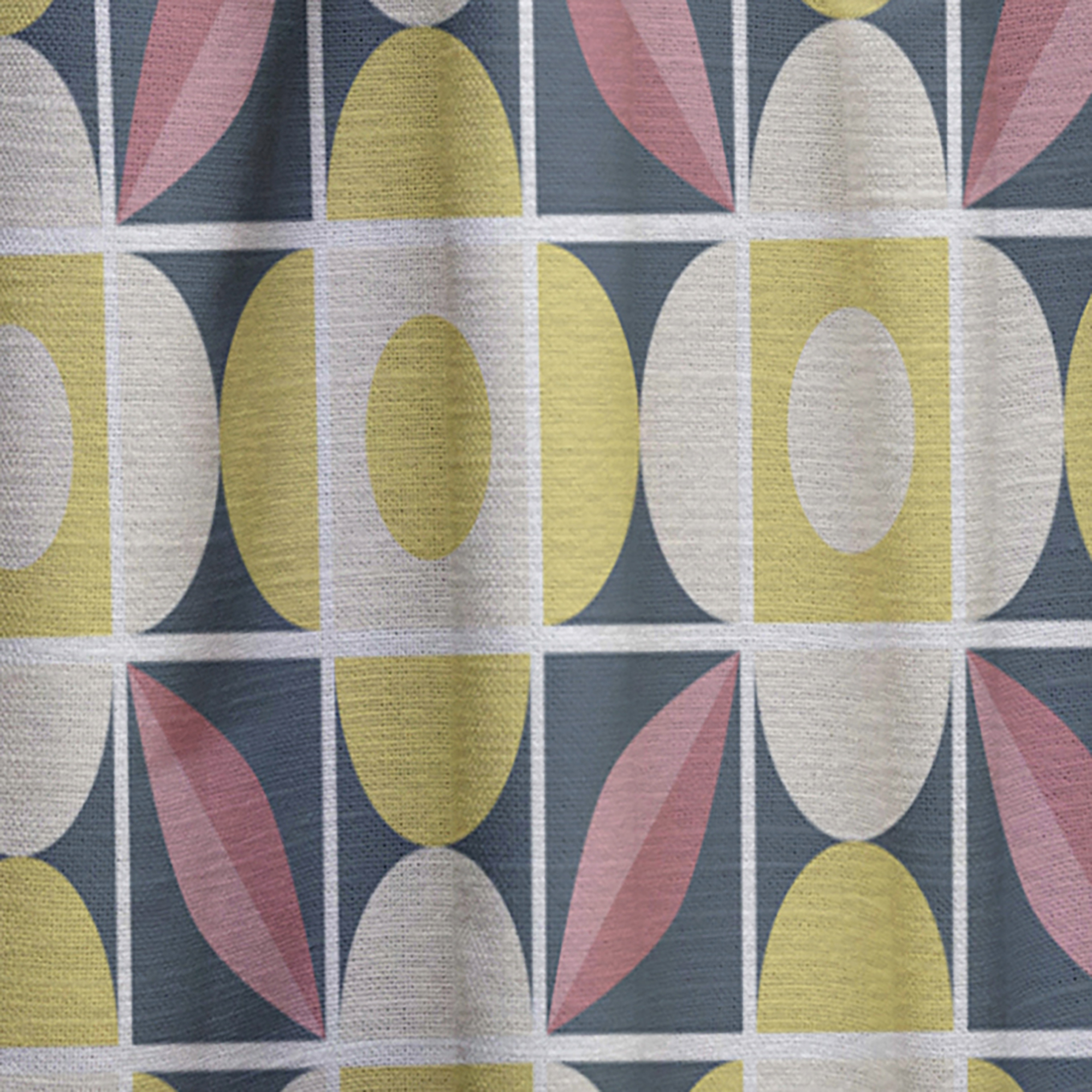 Designart 'Retro Pattern With mosaic style' Mid-Century Modern Curtain Panel