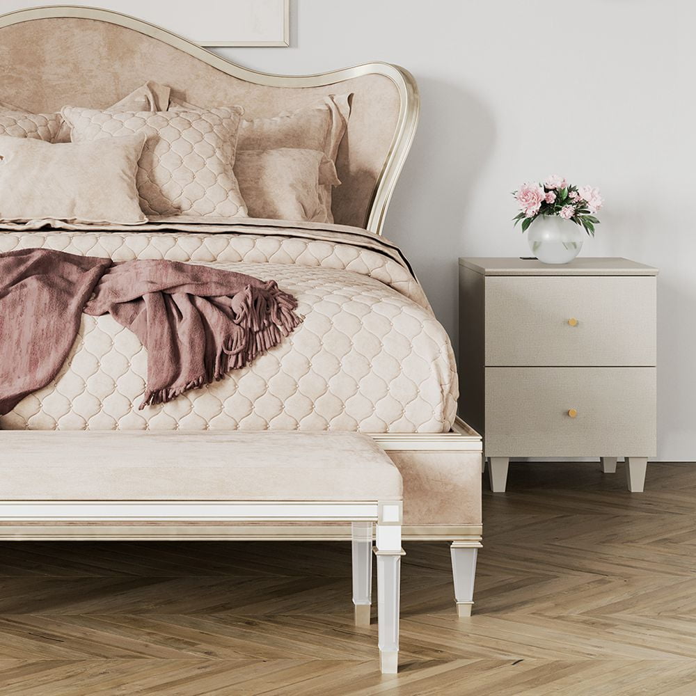 WAMPAT End Table with Charging Station and Drawers，Wood Sofa Side Table for Living Room and Bedroom