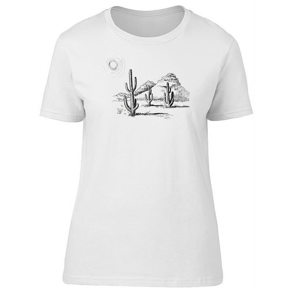 Cactus In The Desert Sketch T-Shirt Men -Image by Shutterstock, Male 4X-Large