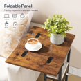 thumbnail image 3 of Foldable End Table, C Shaped Side Table with Charging Station, Sofa Couch Table That Slide Under for Living Room Bedroom Small Spaces, Easy Assembly, Rustic Brown and Black, 3 of 9