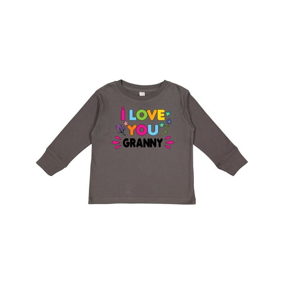 Inktastic I Love You Granny with Flowers Girls Long Sleeve Toddler T-Shirt