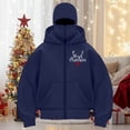 thumbnail image 2 of TTUHYWXI Balaclava Hoodie Cagoule Hiver Homme Winter Ski Chirsmas Hoodies With Mask Double Layer Hoodedsweatshirt Fleece Zip Hoodie (Navy, XL), 2 of 4