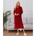 thumbnail image 3 of Richie House Women Fleece Robe Plush Long Zip Front Warm Soft Zippered Bathrobes S-3XL RHW4002-C-M, 3 of 7