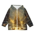 thumbnail image 6 of AUNVITO Christmas Print Hooded Zip-Up Hoodie with Pockets Long Sleeve Sportswear for Boys & Girls 4-12Y Casual Winter Outerwear, 6 of 6