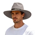 thumbnail image 5 of Timeless Fedora Hat For And – Wide Brim Jazz Style With Ethnic Design Flat Unisex Fashion Headwear, Grey, 5 of 5