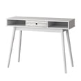 thumbnail image 4 of CorLiving Acerra Engineered Wood Adult Entryway Desk with White Washed Center Drawer and Solid Wood Legs, White, 4 of 12