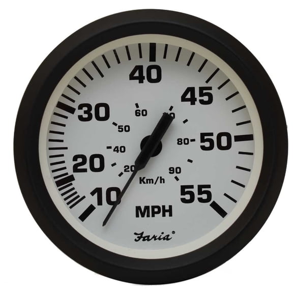 Faria Boat Speedometer Gauge SEK0601A | Euro Black White 3 1/4 Inch
