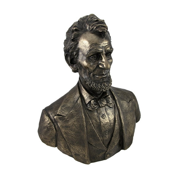 Bronzed Abraham Lincoln Bust Statue 20 In.