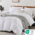 thumbnail image 4 of 100% Viscose Derived From Bamboo Duvet Cover Set Queen, Silky Soft, Cooling, White, 4 of 9