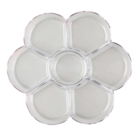 akuxy Clearance! White Round Watercolor Tray Water Color Palletes Washable Ceramic Porcelain Watercolor for Watercolor Gouache Acrylic Painting 7 Hole Art Tray for Mixing Colors and Craft Projects