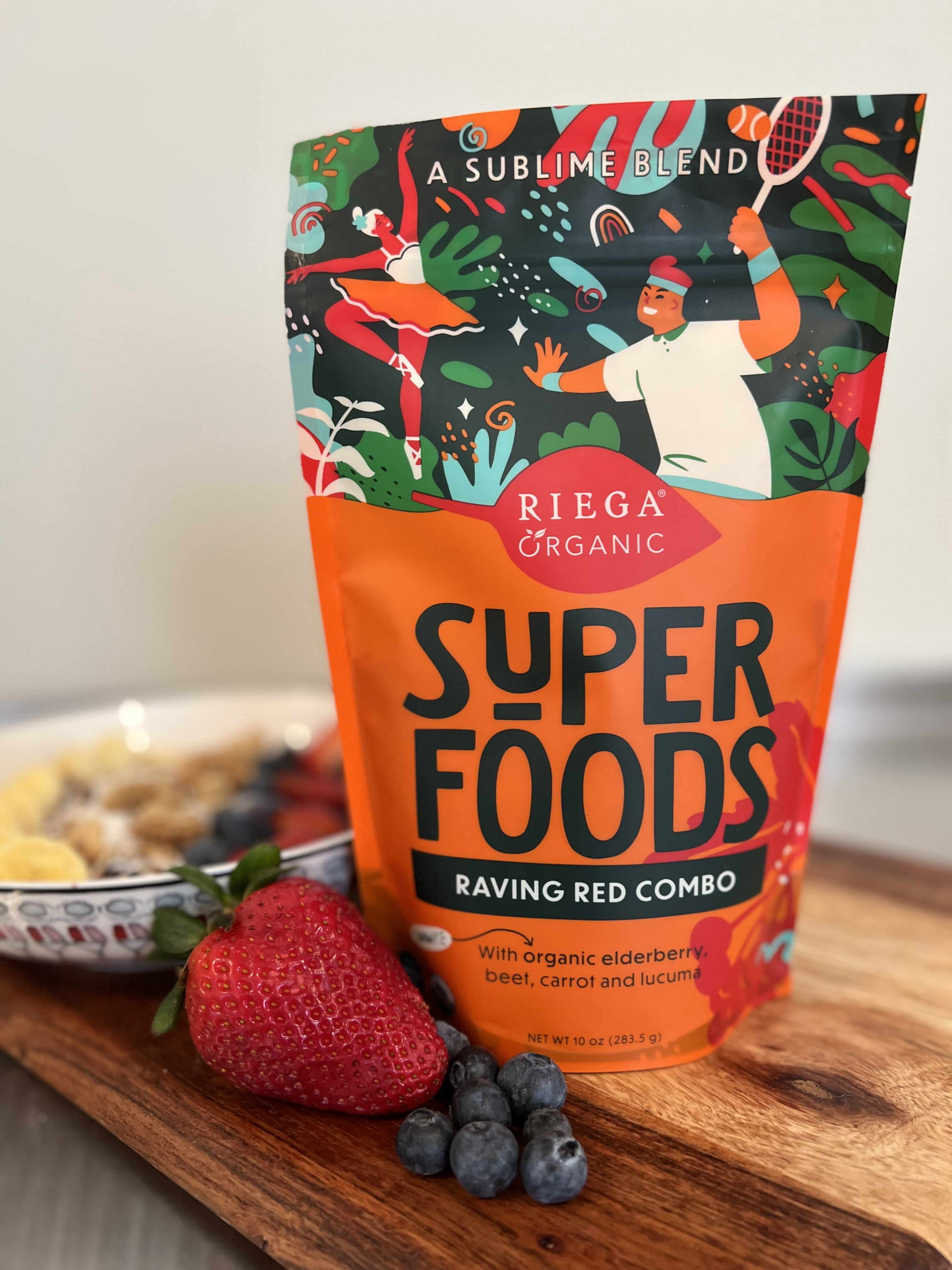 RIEGA Organic Raving Red Elderberry Superfood Powder, 10 oz – Vegan, Gluten-Free, Suitable for Adult