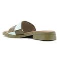 thumbnail image 2 of YDN Women Open Square Toe Checkered Slide Sandals Slip On Low Chunky Heel Slippers Comfortable Casual Indoor Shoes Size 7 Olive, 2 of 4