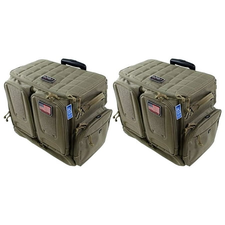 GPS Tactical Rolling Range Case Bag with 10 Handguns for Shooting (2 Pack)