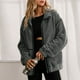 thumbnail image 5 of HongQid Womens Coat Casual Lapel Full Zip Fleece Jacket Long Sleeve Oversized Warm Winter Outwear with Pockets, 5 of 9