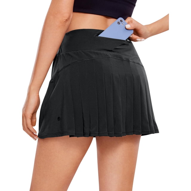 Falda CRZ YOGA Plisada para Tenis con Bolsillos Negra