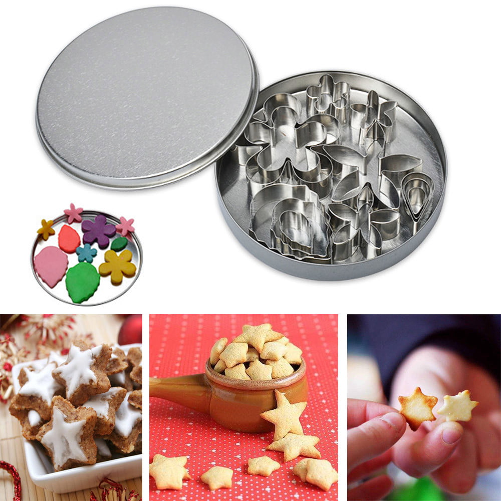 12pcs Stainless Steel Fondant Biscuit Pastry Cookie Cutter Cake Baking Mold Tool 