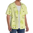 thumbnail image 4 of Xecao offers the Cute Frog3 for Men's Casual Short-sleeved Shirt, a button-up collared shirt with a pocket, perfect for beach vacations and yacht travel in the Small size., 4 of 7