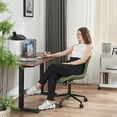 thumbnail image 2 of Kidol & Shellder Armless Desk Chair, Soft Faux Leather Swivel Office Task Chair, Bean Green, 2 of 6