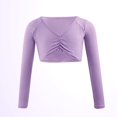thumbnail image 5 of XXWXYD Girls Ballet Dance Top Cotton V Neck Vest Long Sleeve Classical Practice Shirt Cute Ballerina Wear, 5 of 5