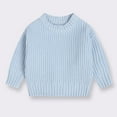 thumbnail image 2 of BOOMNY Toddler Baby Girl Boy Sweater Long Sleeve Solid Color Thick Knitted Sweater For Kids Thermal Fall Winter Knitwear, 2 of 4