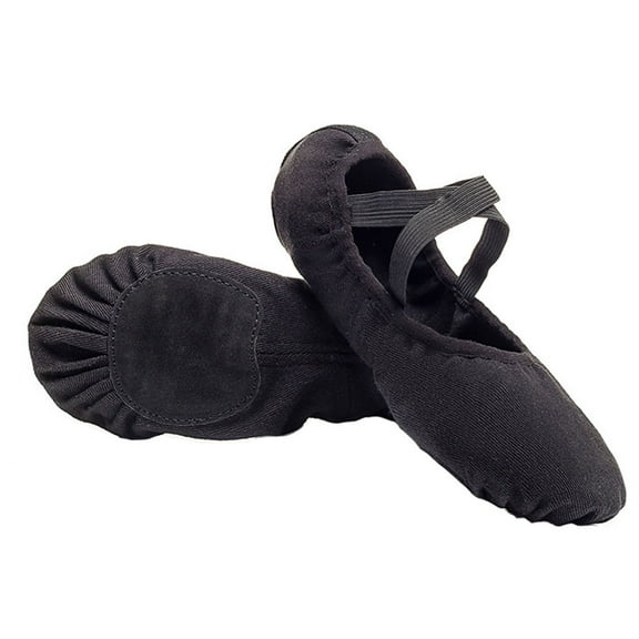 TAILTOSS Professional Ballet Shoes for Dancing with Comfortable Breathable Material Black Leather Cloth