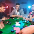 thumbnail image 2 of Costway 8 Players Poker Table with 8 Cup Holders & Comfy Armrests Smooth Felt Surface, 2 of 10