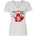 thumbnail image 3 of Inktastic Happy Canada Day Cute Red Beaver with Canadian Flag Women's V-Neck T-Shirt, 3 of 5