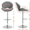 thumbnail image 4 of S-HOME Set of 2 Adjustable Barstools in Classic Featuring Comfortable Backrest and Footrest for Kitchen Decor，Grey, 4 of 9