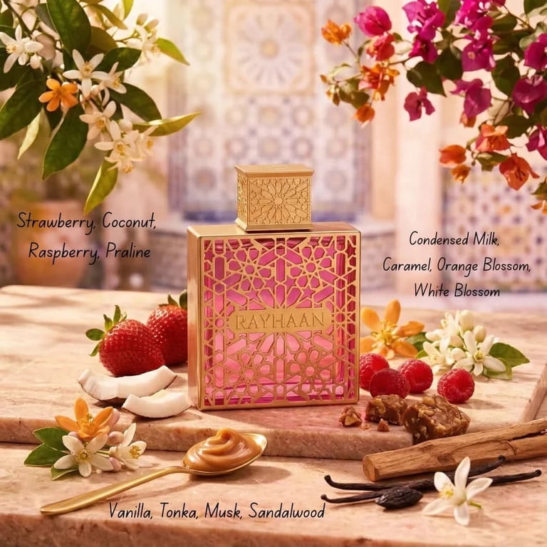 RAYHAAN, Ladies Kiss EDP Spray, 3.4 oz, Fruity Gourmand Fragrance
