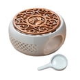 thumbnail image 2 of Ceramic coffee and tea Warmers, Tea Light Drinks Tea Warmer with Heater and Candle Tray Stand , Bronze, 2 of 8