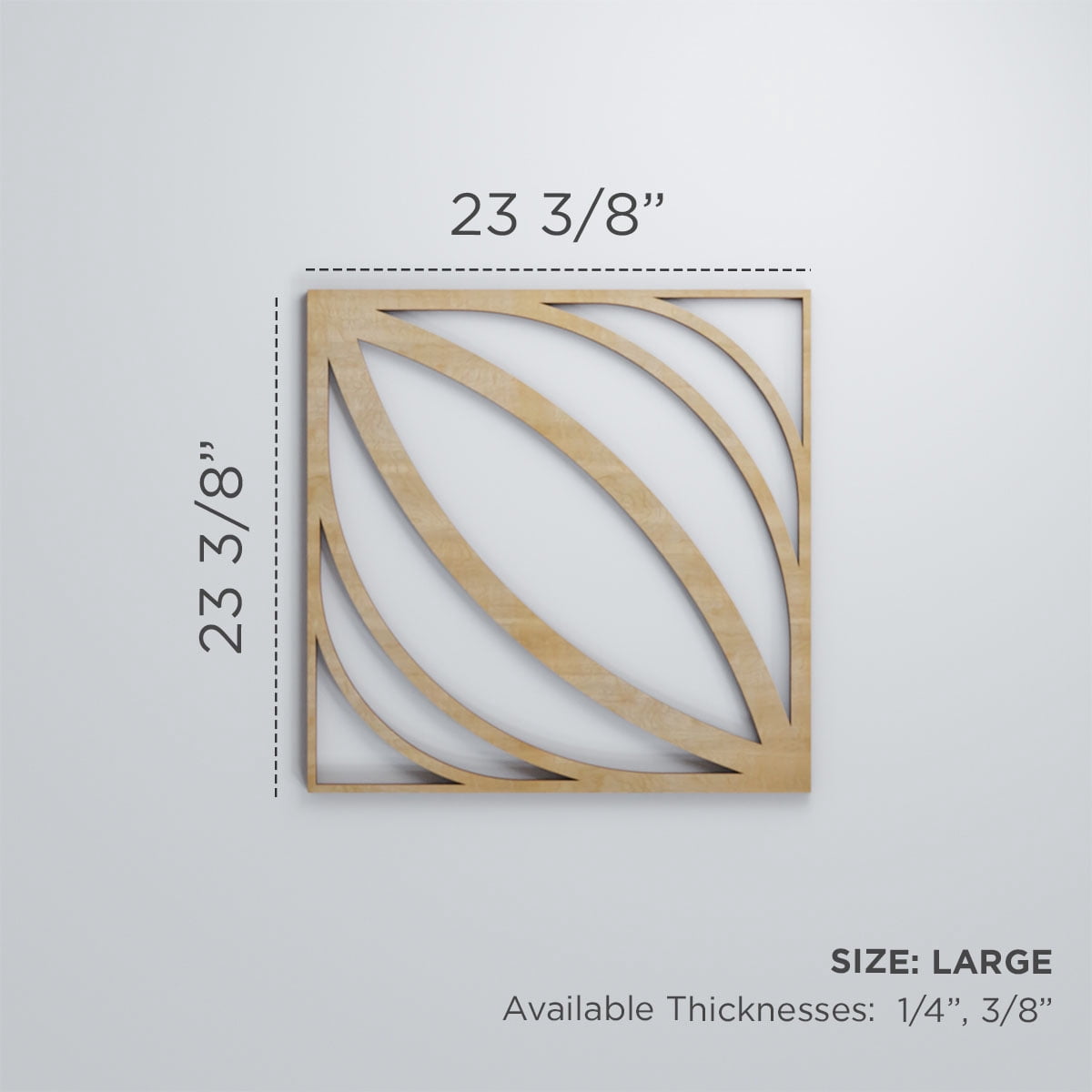 Ekena Millwork 23 3/8"W x 23 3/8"H x 3/8"T Large Otis Decorative Fretwork Wood Wall Panels, Walnut
