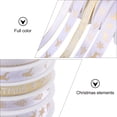 thumbnail image 2 of EeaseMX 5 rollos de 25 m de largo de cinta navideña estampada, ideal para envolver regalos navideños y manualidades (blanco y dorado)., 2 of 7
