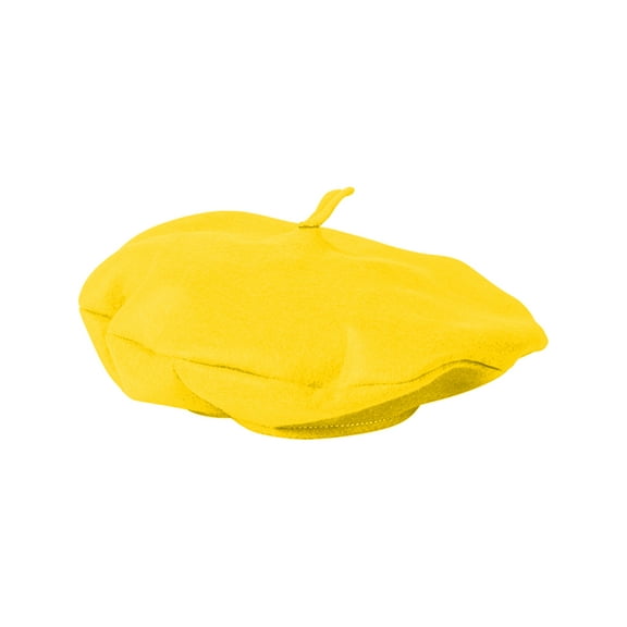 Adults Suave Yellow French Mime Artist Beret Hat Costume Accessory