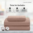 thumbnail image 2 of Casa Platino 100 Cotton Sheets Twin Set – Luxury Soft & Crisp Percale Sheet for Year-Round Comfort , Fade Resistant, 15” Deep Pocket, Machine Washable – Sepia Rose, 2 of 8