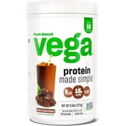 Vega Protein Made Simple, Dark Chocolate - Stevia Free Vegan Protein Powder, Plant Based, Healthy, Gluten Free, Pea Protein for Women and Men, 9.6 oz (Packaging May Vary)