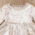 thumbnail image 4 of Bagilaanoe Toddler Baby Girl Velvet Dress Long Sleeve A-line Princess Dresses 6M 12M 2T 3T 4T 5T Kids Casual Swing Sundress for Wedding Party, 4 of 6
