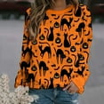 thumbnail image 2 of Sweatshirt d'Halloween pour Femmes Imprimé Citrouille et Chat Manches Longues Col Rond Graphique Pull Décontracté d'Automne, 2 of 4
