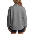 thumbnail image 7 of Sweatshirt for Women Pullover Lightweight Quarter Zip Collar Long Sleeved Loose No Hoodies Sweatshirt, 7 of 7
