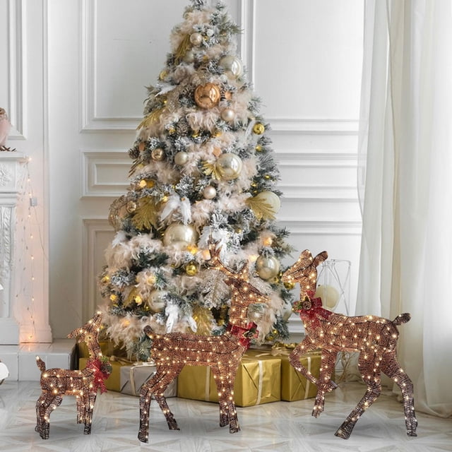 Renos Iluminados De Navidad Decoración Familiar Luces LED Para Vacaciones De Navidad Colco Renos iluminados