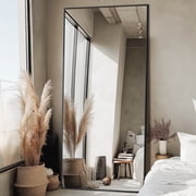 Antok 71x 32 Rectangle Full Length Mirror Standing Floor Mirror Stand Up Mirror, Black Frame