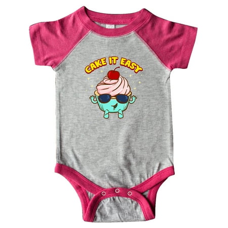 

Inktastic Cupcake Funny Cake it Easy Gift Baby Boy or Baby Girl Bodysuit
