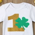 thumbnail image 4 of Inevnen Baby Girl Romper Set Four-leaf Clover Printed Short Sleeve Tops Bow Tulle Skirt Headband, 4 of 8