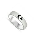 thumbnail image 4 of Oxidized Etched Moon Star Plain Ring .925 Sterling Silver Band Jewelry Female Male Unisex Size 7, 4 of 4