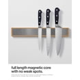 thumbnail image 2 of Magnetic Knife Holder for Wall or Fridge - No-Drill Bamboo Knife Magnetic Strip, 16″ - Renter Friendly, 2 of 4
