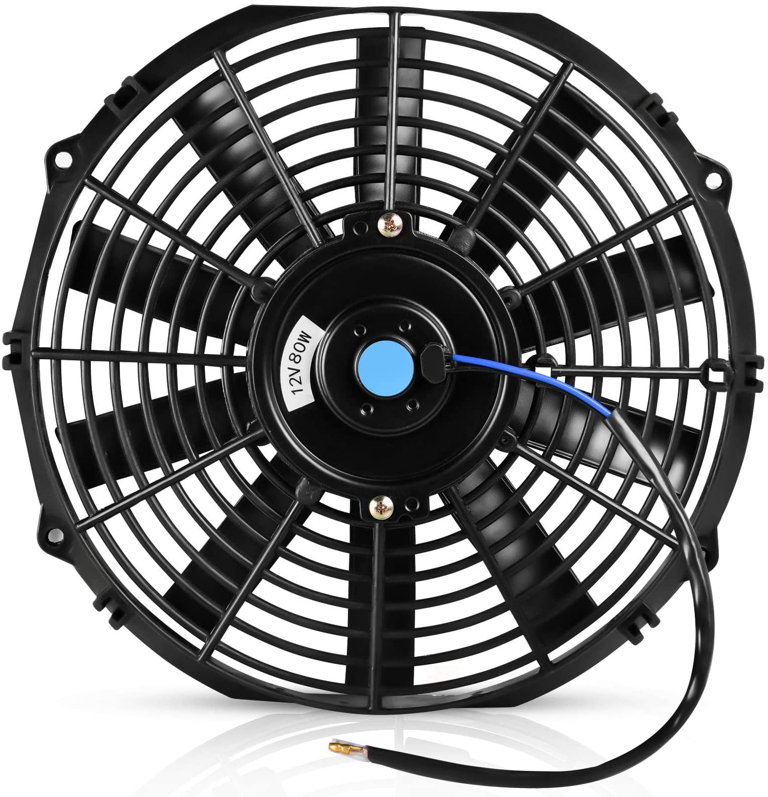 12 High Performance Electric Cooling Fan Push Pull Electric Radiator Slim Fan 12V 80W 1550 CFM with Mounting Kit （Diameter 11.73 Depth 2.56
